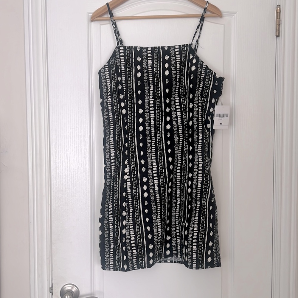 Black and white mini dress
